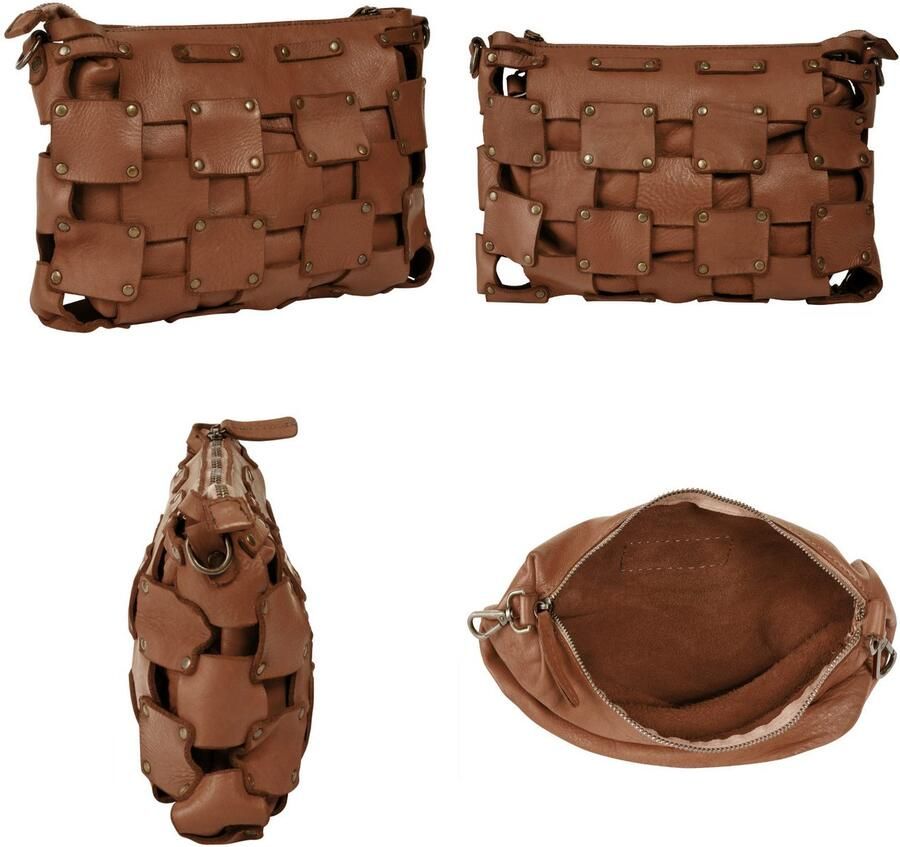 Sa tha Look Schoudertas echt leer made in italy