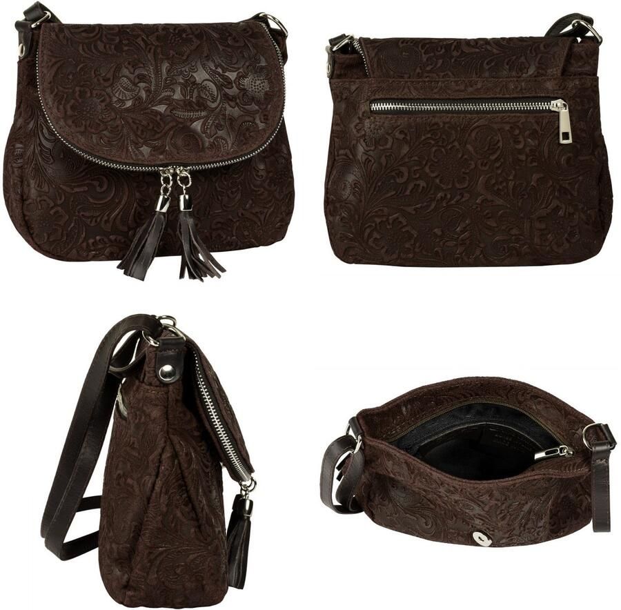 Sa tha Look Schoudertas echt leer made in italy