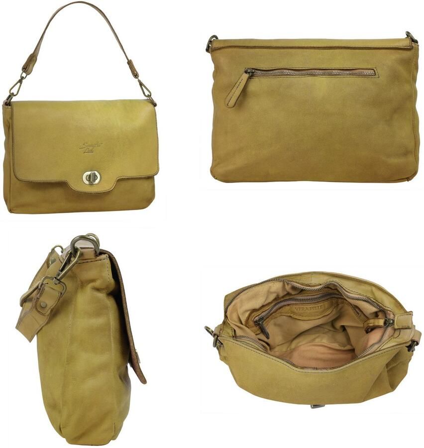 Sa tha Look Schoudertas echt leer made in italy