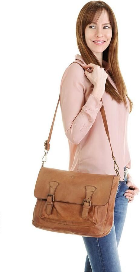 Sa tha Look Schoudertas Tas echt leer made in italy - Foto 9