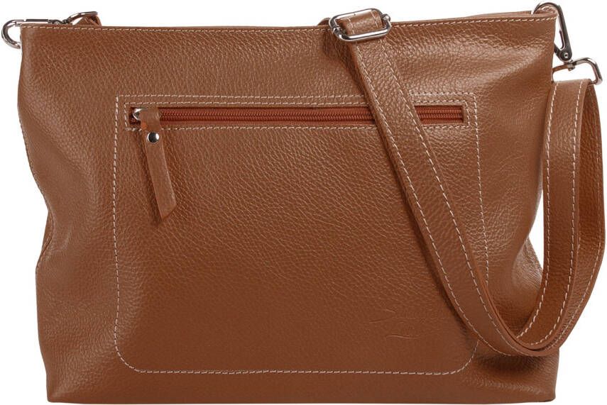 Sa tha Look Schoudertas echt leer made in italy