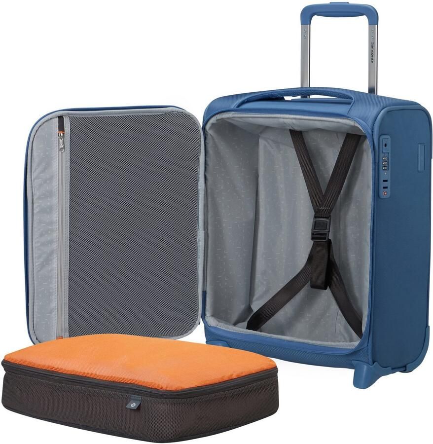 Samsonite Zachte bagage trolley RE-LITE 45 cm Underseater handbagage TSA-slot reiskoffer laptopvak (set 2 stuks Met pakkubus)