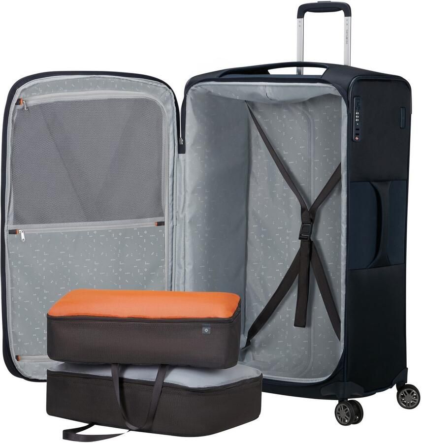 Samsonite Zachte bagage trolley RE-LITE verschillende maten en kleuren Reiskoffer TSA-slot stickervel volume uitbreiding laptopvak (set 2 stuks Met 2 pack cubes) - Foto 2