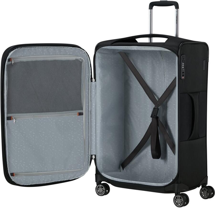 Samsonite Zachte bagage trolley RE-LITE verschillende maten en kleuren Reiskoffer TSA-slot stickervel volume uitbreiding laptopvak (set 2 stuks Met 2 pack cubes)