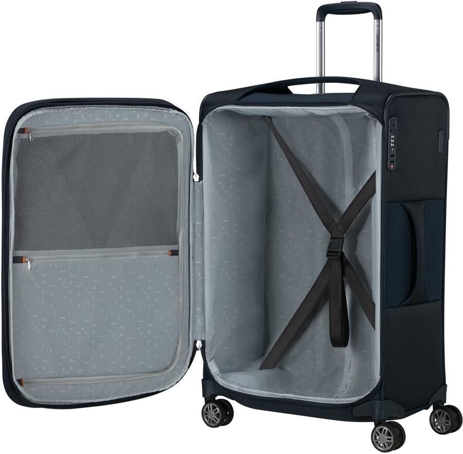 Samsonite Zachte bagage trolley RE-LITE verschillende maten en kleuren Reiskoffer TSA-slot stickervel volume uitbreiding laptopvak (set 2 stuks Met 2 pack cubes)