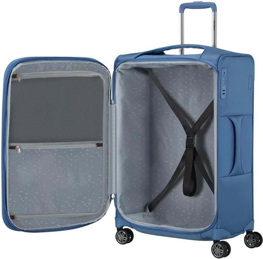 Samsonite Zachte bagage trolley RE-LITE verschillende maten en kleuren Reiskoffer TSA-slot stickervel volume uitbreiding laptopvak (set 2 stuks Met 2 pack cubes)