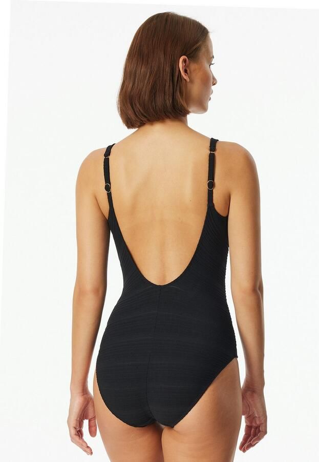 Schiesser Badpak Aqua met fijne strepenstructuur - Foto 3