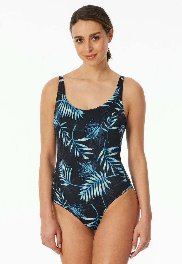 Schiesser Badpak Aqua met palmbladpatroon sportieve pasvorm - Foto 6