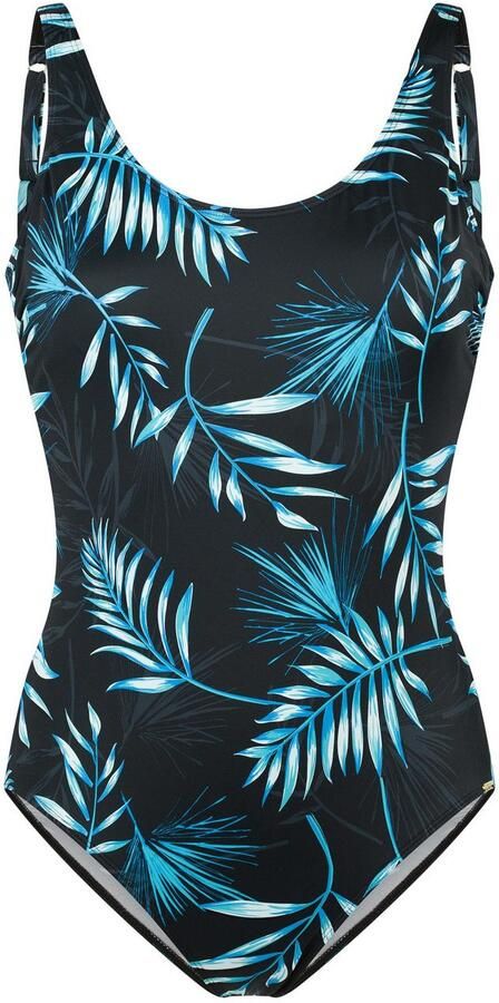 Schiesser Badpak Aqua met palmbladpatroon sportieve pasvorm - Foto 5