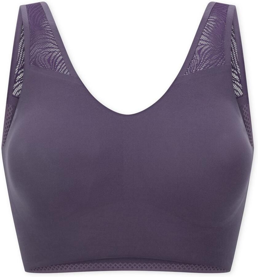 Schiesser Bustier Invisible Soft Lace uitneembare pads kanten inzetstuk v-hals