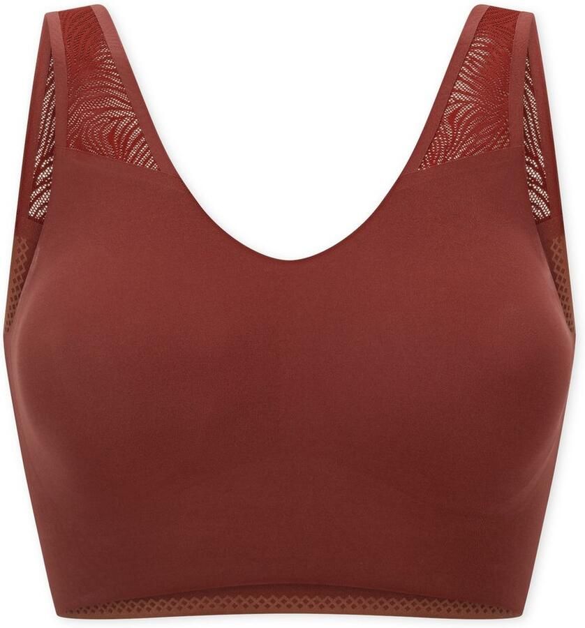 Schiesser Bustier Invisible Soft Lace uitneembare pads kanten inzetstuk v-hals