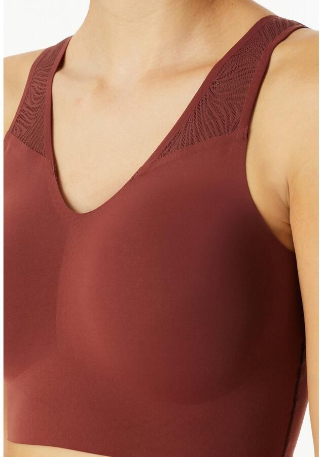 Schiesser Bustier Invisible Soft Lace uitneembare pads kanten inzetstuk v-hals - Foto 2