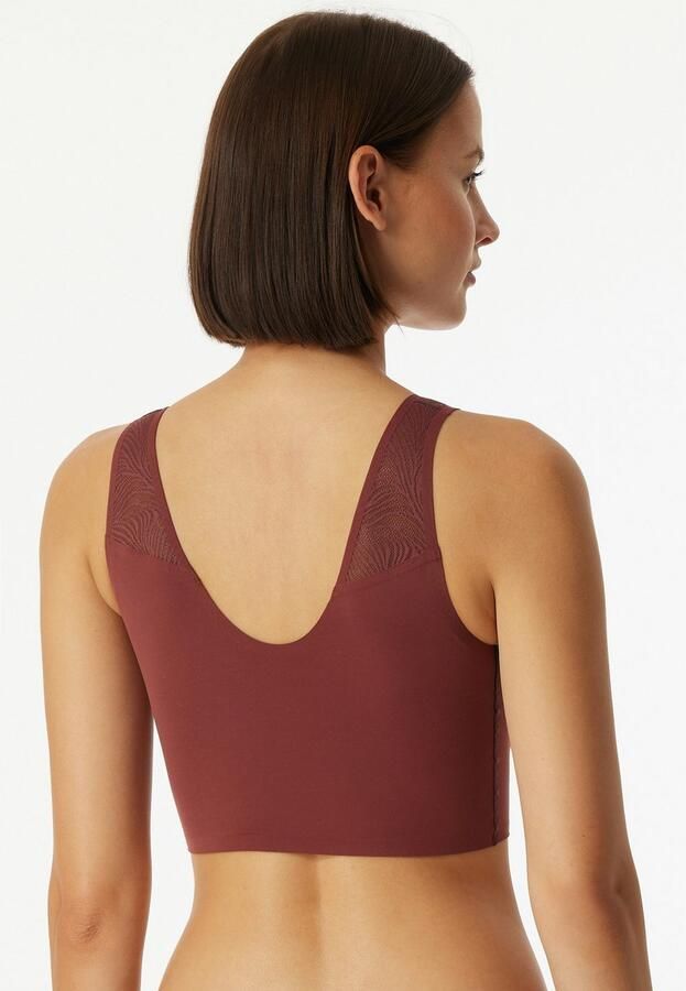 Schiesser Bustier Invisible Soft Lace uitneembare pads kanten inzetstuk v-hals - Foto 5