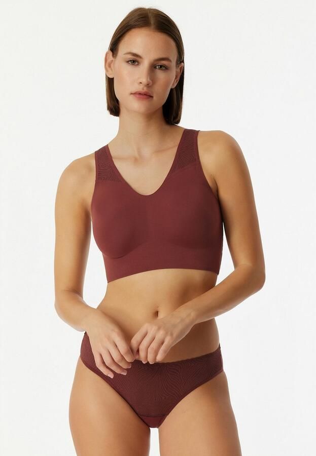 Schiesser Bustier Invisible Soft Lace uitneembare pads kanten inzetstuk v-hals - Foto 6