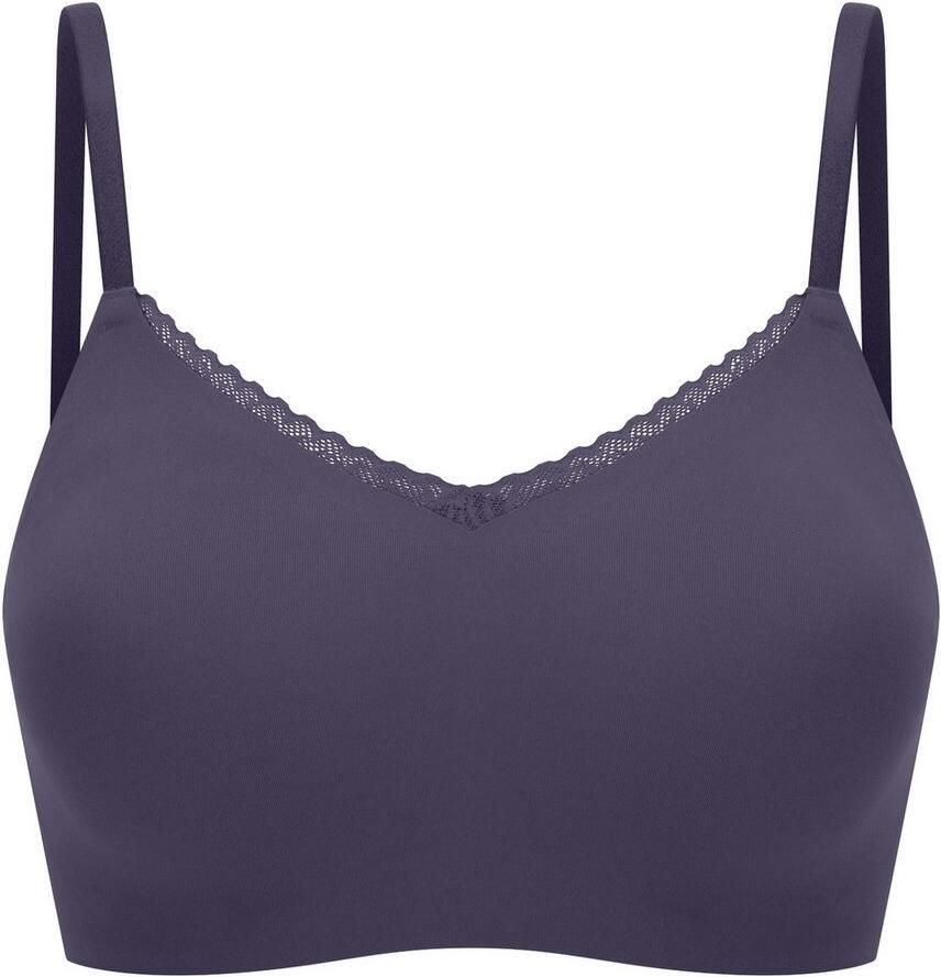 Schiesser Bustier Invisible Soft Lace uitneembare pads v-hals kant aan de voorkant lasercut-afwerkingen