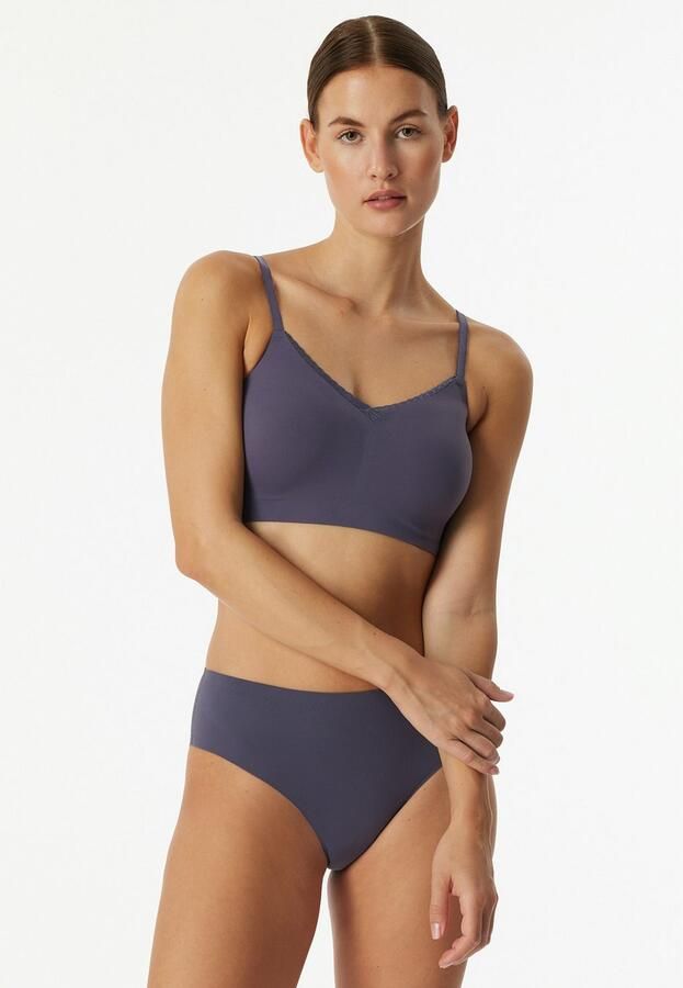 Schiesser Bustier Invisible Soft Lace uitneembare pads v-hals kant aan de voorkant lasercut-afwerkingen - Foto 5