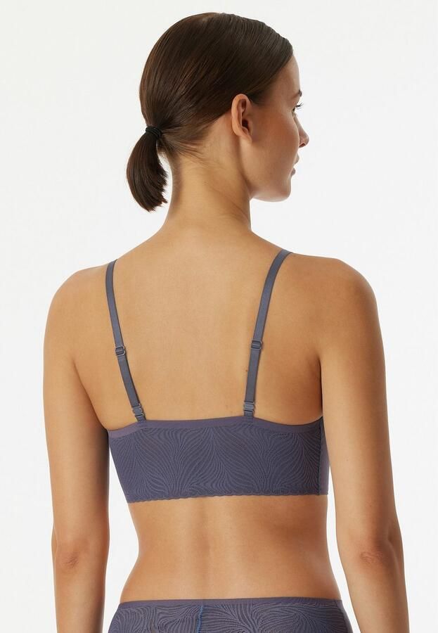 Schiesser Bustier Invisible Soft Lace uitneembare pads v-hals kant aan de voorkant lasercut-afwerkingen - Foto 6