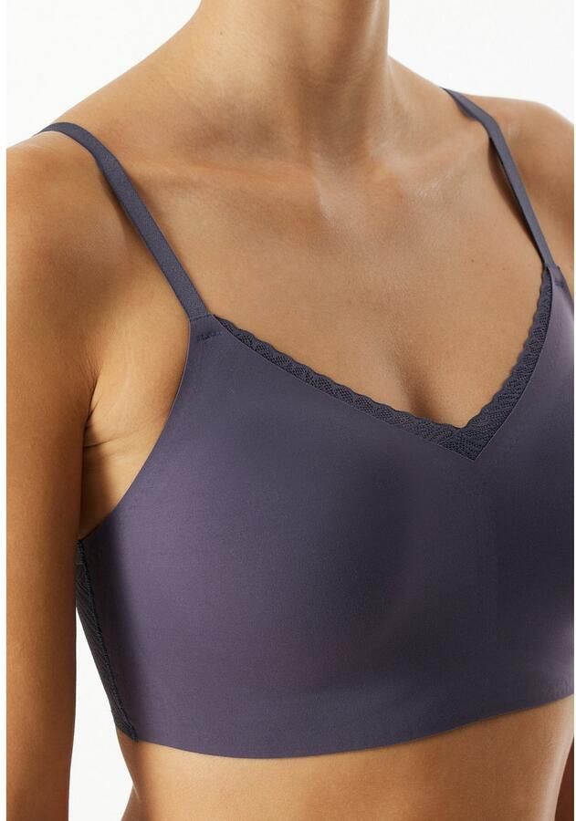 Schiesser Bustier Invisible Soft Lace uitneembare pads v-hals kant aan de voorkant lasercut-afwerkingen - Foto 2