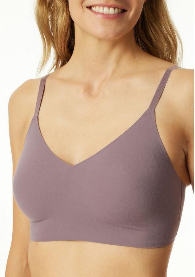 Schiesser Bustier INVISIBLE SOFT Microvezel uitneembare pads V-hals lasercut-afwerking - Foto 2