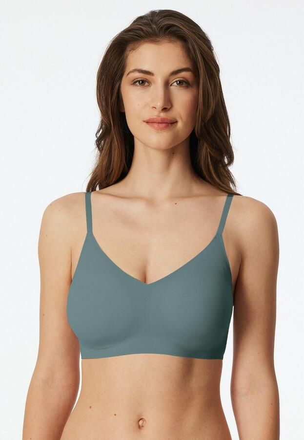 Schiesser Bustier INVISIBLE SOFT Microvezel uitneembare pads V-hals lasercut-afwerking - Foto 3