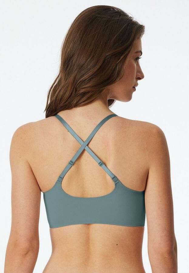 Schiesser Bustier INVISIBLE SOFT Microvezel uitneembare pads V-hals lasercut-afwerking - Foto 4