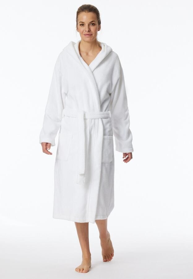 Schiesser Damesbadjas Essentials met behaaglijk zachte capuchon - Foto 8