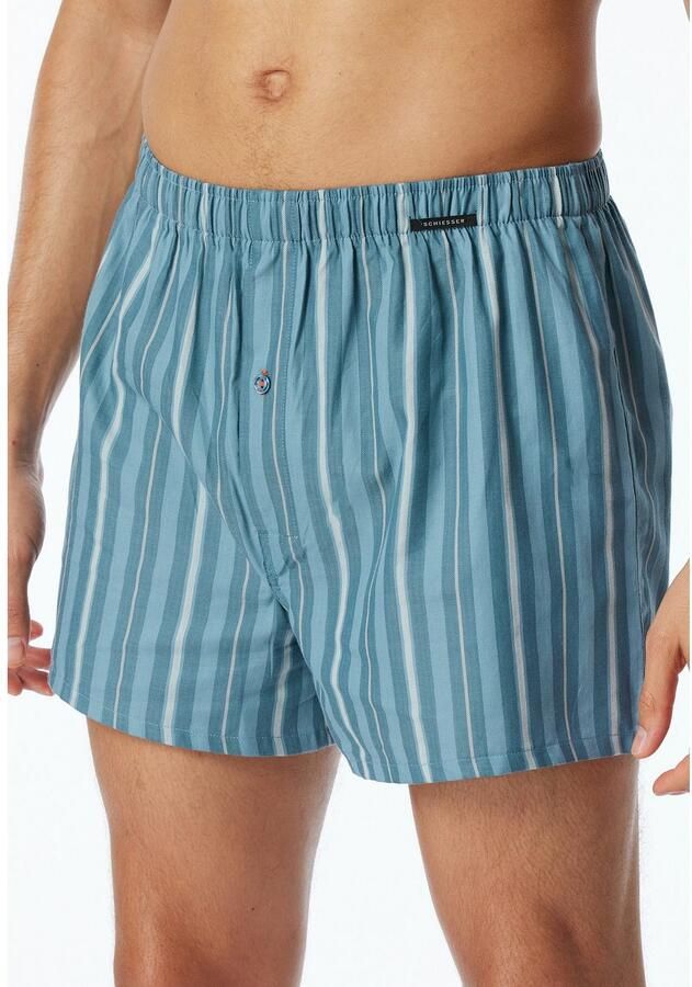 Schiesser Geweven boxershort Boxershorts Multipacks met functionele knoopsluiting en zichtbare knop (2 stuks Set van 2)