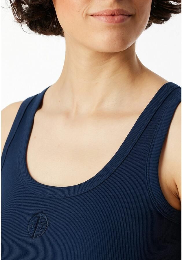 Schiesser Hemd 150 YEARS diepe ronde halslijn dubbelrib katoenmix