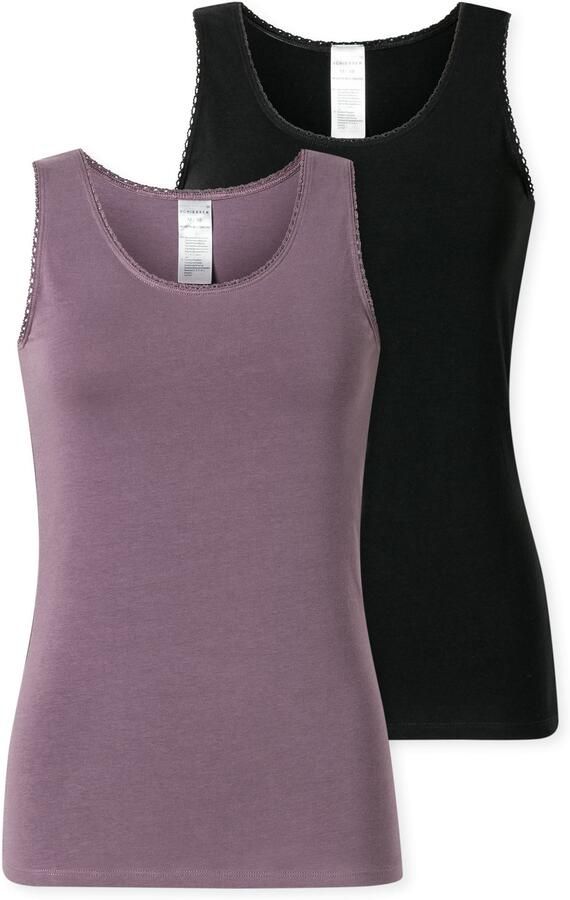 Schiesser Hemd Modern Multipacks met smalle kanten band single jersey comfortabel (Set van 2) - Foto 6