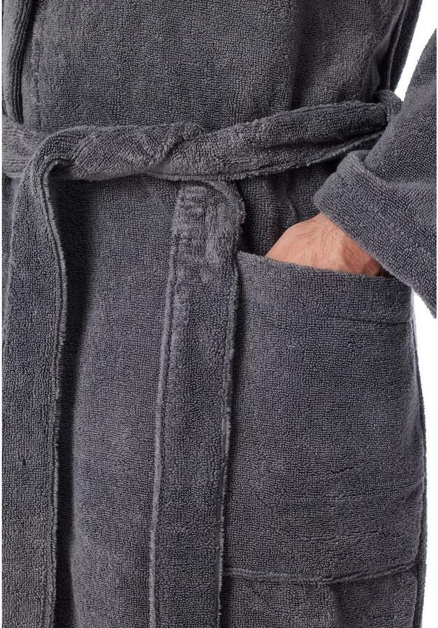 Schiesser Herenbadjas Essentials in zachte comfortabele frottee-kwaliteit