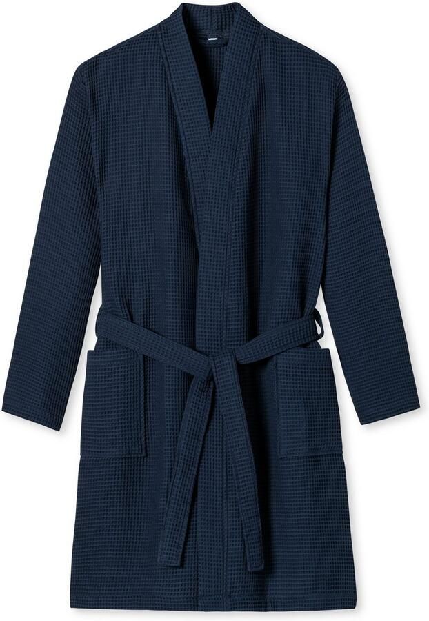 Schiesser Herenbadjas Essentials met strikkoord kimono-snit - Foto 3