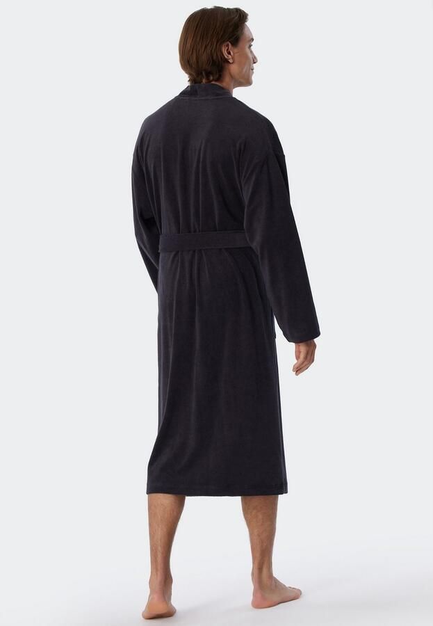 Schiesser Herenbadjas Feather Terry Strikceintuur steekzakken - Foto 2