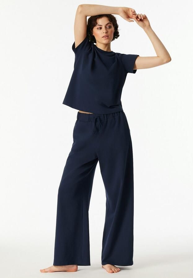 Schiesser Loungebroek 150 YEARS zijdelingse zakken wijde pijp katoen bindkoord - Foto 5