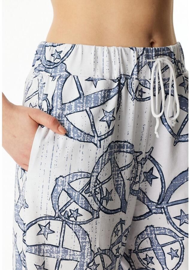 Schiesser Loungebroek 150 YEARS zijdelingse zakken wijde pijp katoen bindkoord