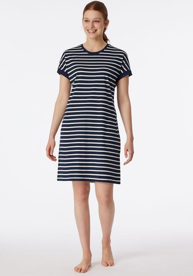 Schiesser Nachthemd Casual Essentials met garen-geverfde strepen en sportieve zakken - Foto 6