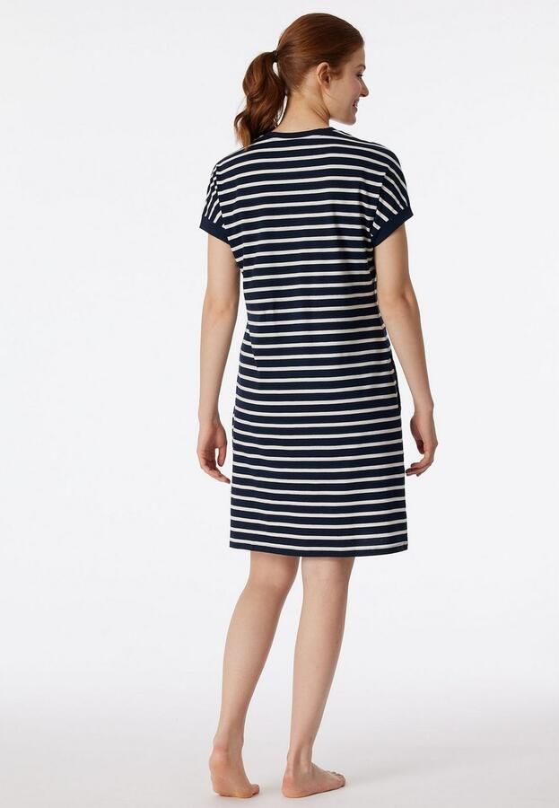 Schiesser Nachthemd Casual Essentials met garen-geverfde strepen en sportieve zakken - Foto 2