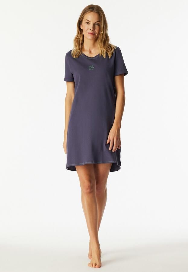 Schiesser Nachthemd Casual Essentials met state t-print katoen korte mouwen ronde hals - Foto 6