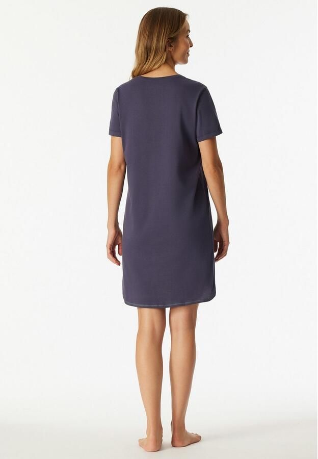 Schiesser Nachthemd Casual Essentials met state t-print katoen korte mouwen ronde hals - Foto 3