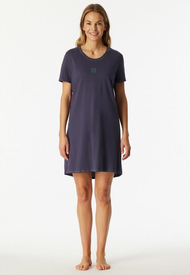 Schiesser Nachthemd Casual Essentials met state t-print katoen korte mouwen ronde hals - Foto 4