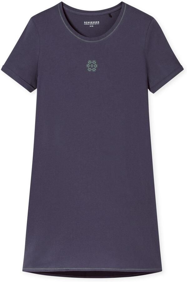Schiesser Nachthemd Casual Essentials met state t-print katoen korte mouwen ronde hals - Foto 5