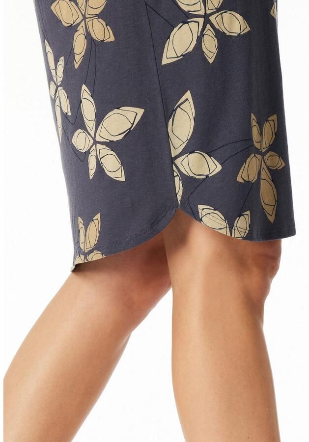 Schiesser Nachthemd Comfort Nightwear bloemmotief lange mouwen single-jersey ronde hals - Foto 2