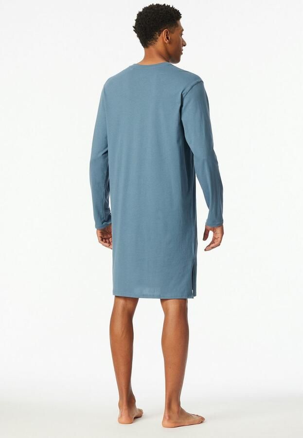 Schiesser Nachthemd Comfort Nightwear zijdelingse splitjes zacht lange mouw single jersey katoen - Foto 3
