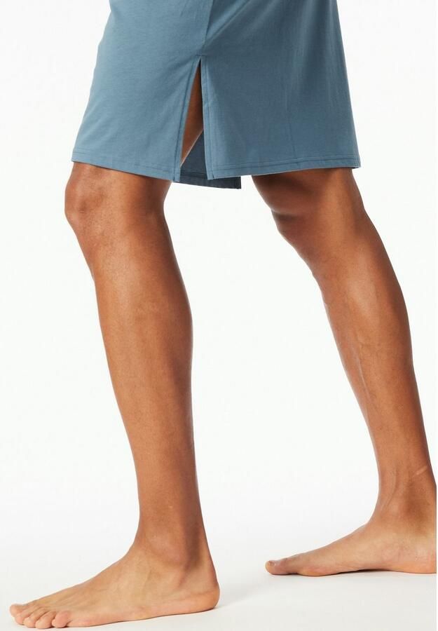 Schiesser Nachthemd Comfort Nightwear zijdelingse splitjes zacht lange mouw single jersey katoen - Foto 2
