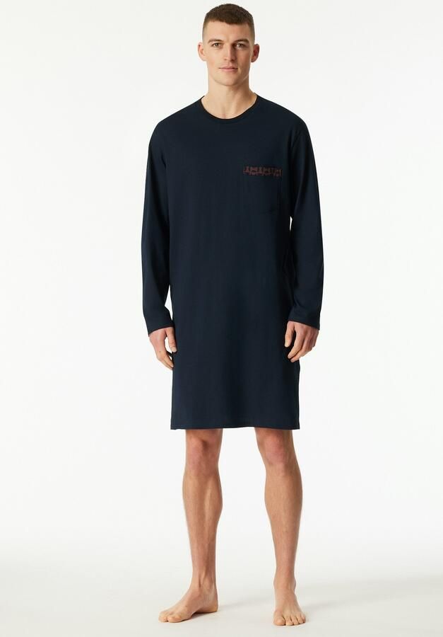 Schiesser Nachthemd Comfort Nightwear zijdelingse splitjes zacht lange mouw single jersey katoen - Foto 7