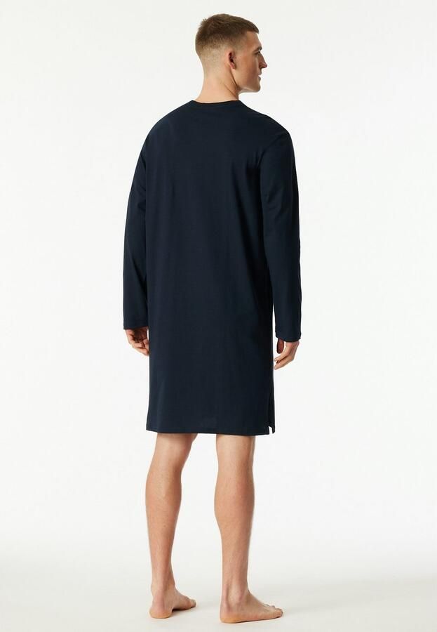 Schiesser Nachthemd Comfort Nightwear zijdelingse splitjes zacht lange mouw single jersey katoen - Foto 5