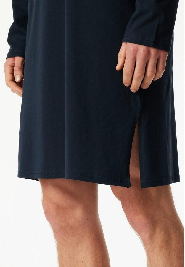 Schiesser Nachthemd Comfort Nightwear zijdelingse splitjes zacht lange mouw single jersey katoen - Foto 3
