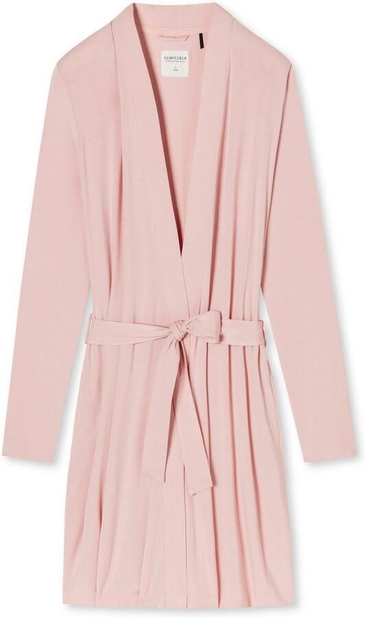 Schiesser Ochtendjas Essentials met kimono-snit met subtiele glans - Foto 3