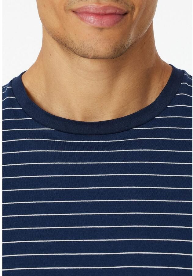 Schiesser Pyjamabovendeel met geribde ronde hals