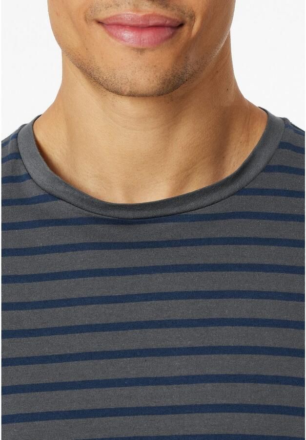 Schiesser Pyjamabovendeel met geribde ronde hals