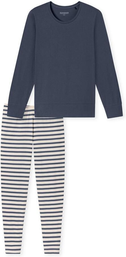 Schiesser Pyjama Casual Essentials Katoen ronde hals lange mouwen (2-delig) - Foto 4
